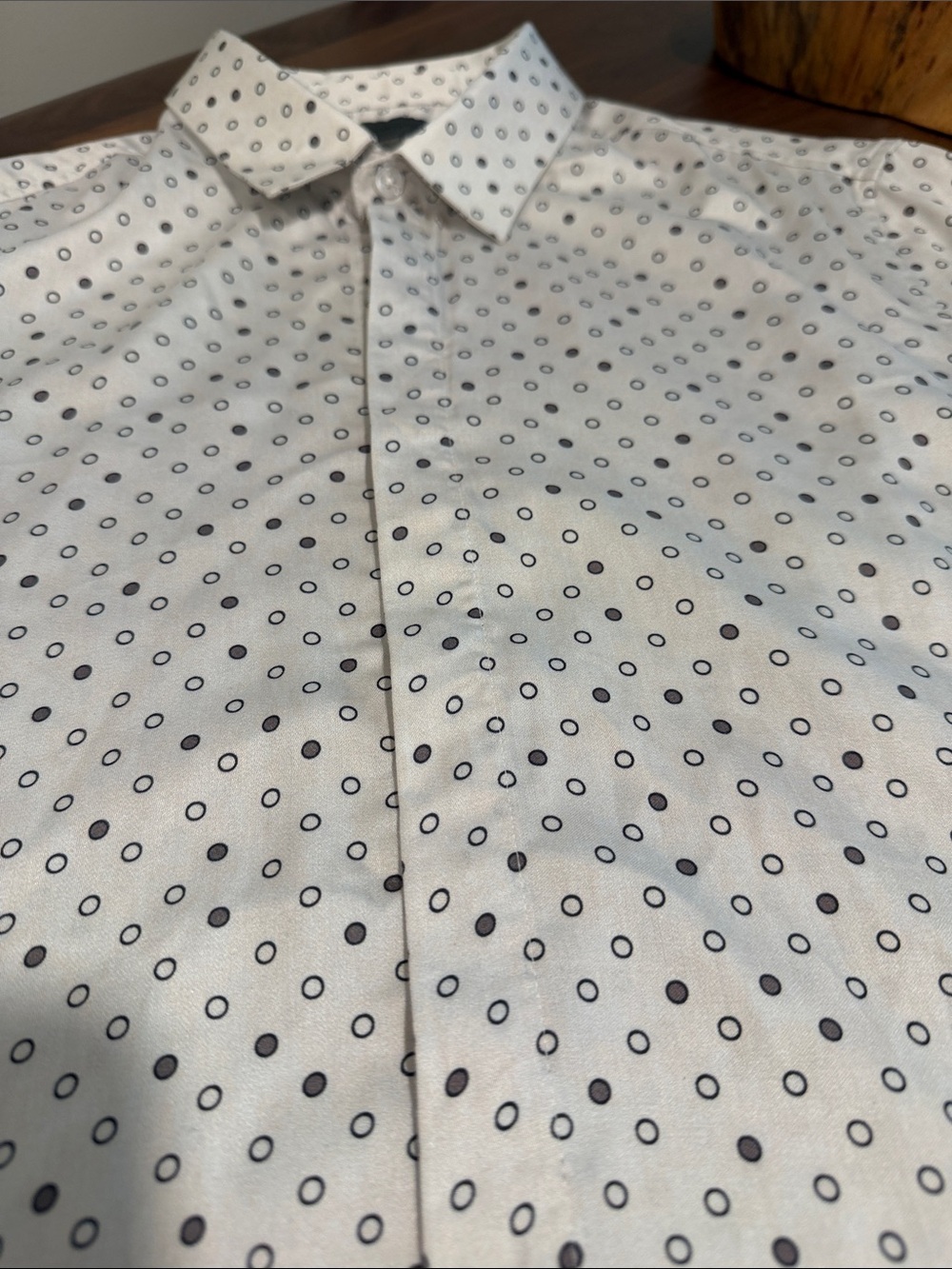John Varvatos Men's White Dot-Print Dress Shirt